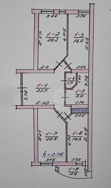 3-к квартира 118 м² 1/16 эт., Школьная — фото 26