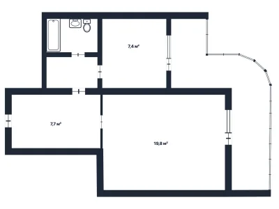 1-к квартира 45.4 м² 7/12 эт., 60 лет СССР — миниатюра 16