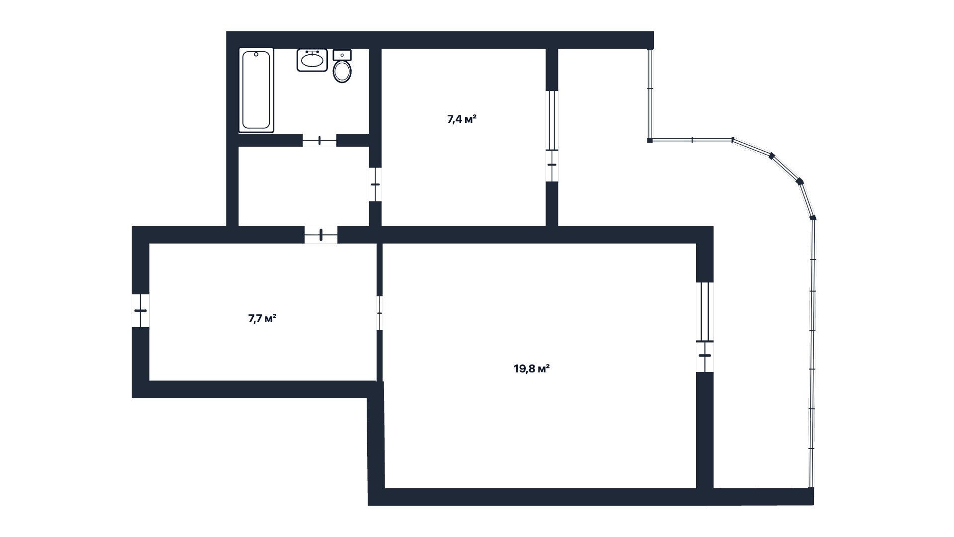 1-к квартира 45.4 м² 7/12 эт., 60 лет СССР — фото 16